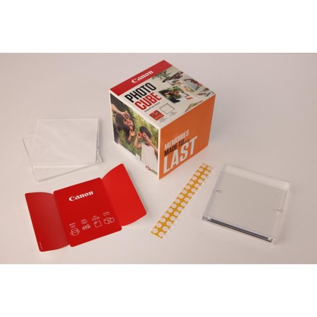 Papel canon pp - 201 5x5 pulgadas (40 hojas) + marco fotos xlboom acrílico 13x13cm + photo cube white - creative pack last - ora