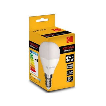 Bombilla led kodak esferica golf g45 -  e14 -  480lm -  calido 3000k -  6w40w -  no regulable