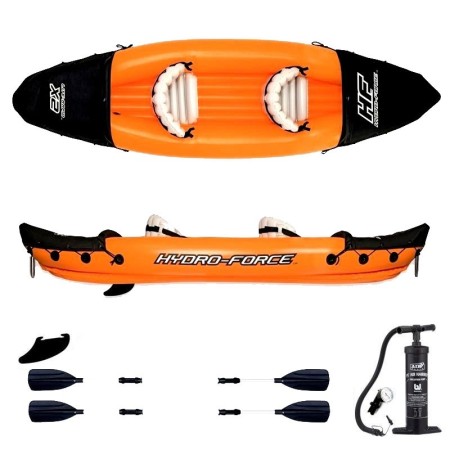 Bestway 65077 -  kayak hinchable hydro - force lite - rapid con remos 2 personas 321 x 88 x 44 cm