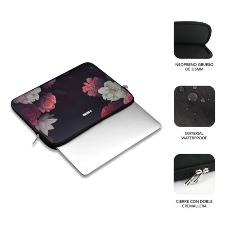 Funda subblim trendy sleeve para portatil 15.6 pulgadas neo flowers