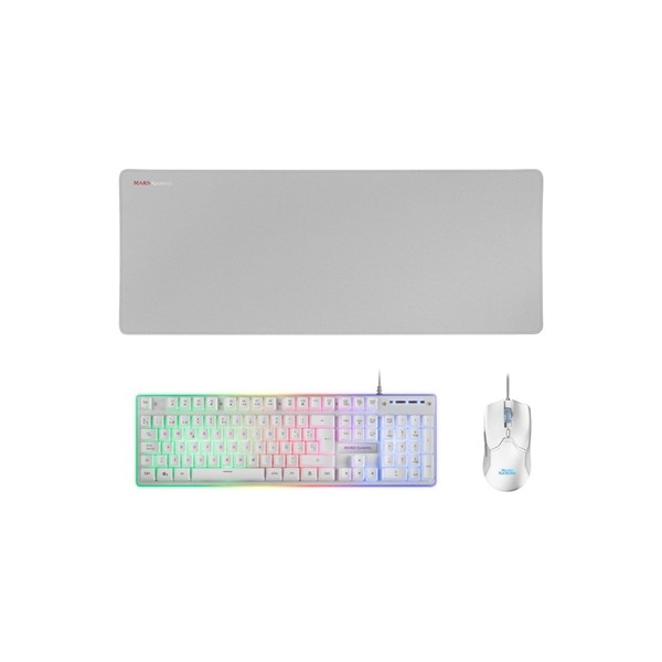 Kit teclado + raton mars gaming mcpx rgb blanco + alfombrilla