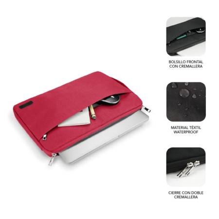 Funda subblim urban laptop sleeve para portatil 15.6 pulgadas rojo
