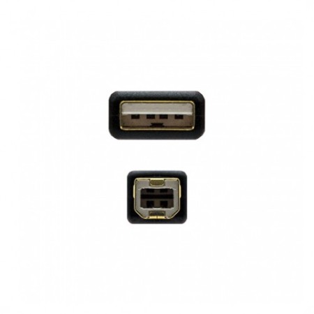 Cable ferrita usb tipo a a usb tipo b nanocable 2m negro macho a macho