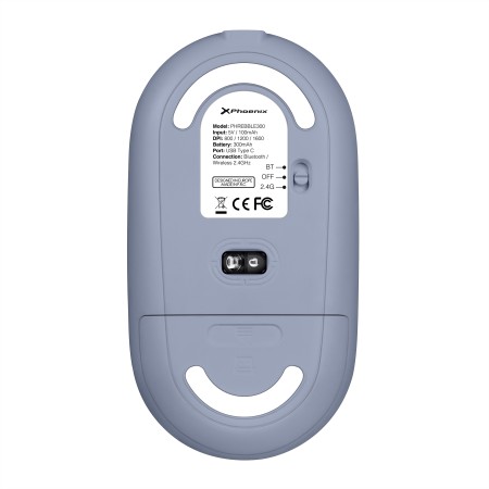 Phoenix rebble ratón inalambrico bluetooth y 2.4 ghz hasta 3 dispositivos con receptor usb clic silencioso para portátil noteboo