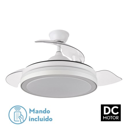 Ventilador dc esparta 72w 6120lm blanco 3 aspas desp. 107d 3 colores c - remoto+ temporizador+memoria