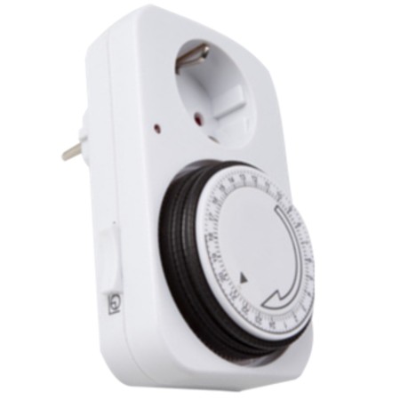 Programador silver electronic analógico -  24 horas -  3600w -  250v -  16a -  50hz -  ip 20 -  ajustable 15 minutos -  24h negr