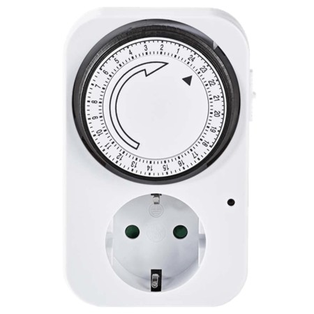 Programador silver electronic analógico -  24 horas -  3600w -  250v -  16a -  50hz -  ip 20 -  ajustable 15 minutos -  24h negr