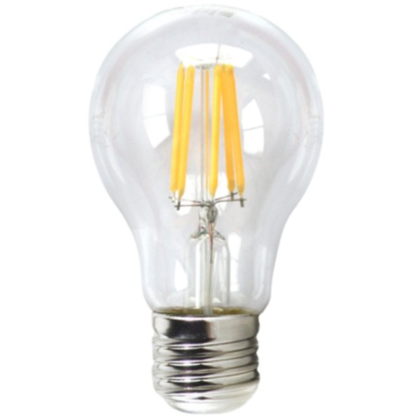 Bombilla led silver electronic filamento transprente estandar 6w80w -  e27 -  3000k luz calida -  a++