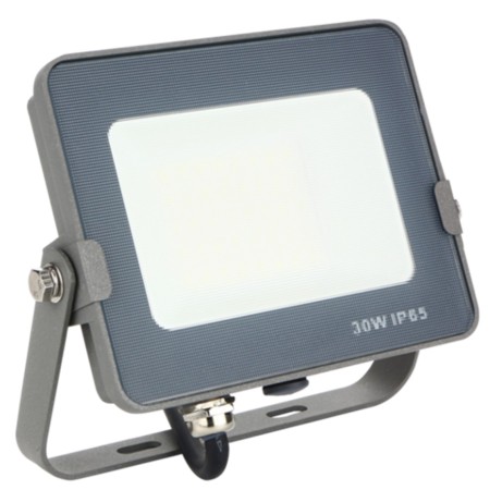 Foco led silver electronics forge+proyector ips 65 30w300w -  3700k luz calida -  2400lm color gris