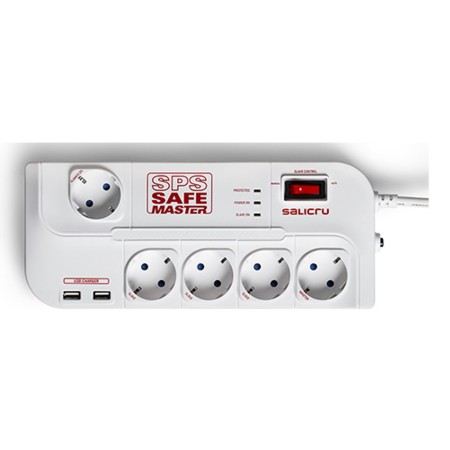 Regleta salicru sps.safe master proteccion inteligente 5 tomas schuko hub usb