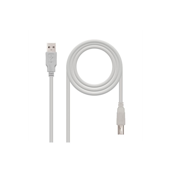Cable usb 2.0 tipo a a usb tipo b nanocable 3m beige macho - macho