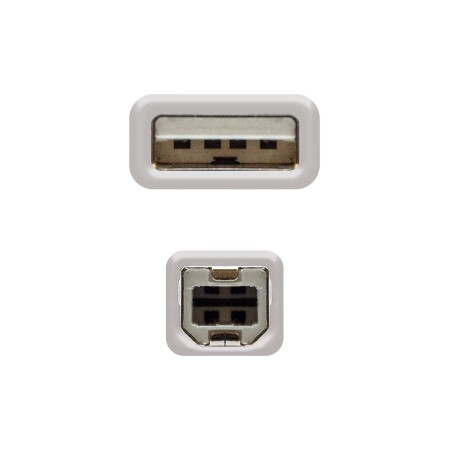 Cable usb 2.0 tipo a a usb tipo b nanocable 3m beige macho - macho