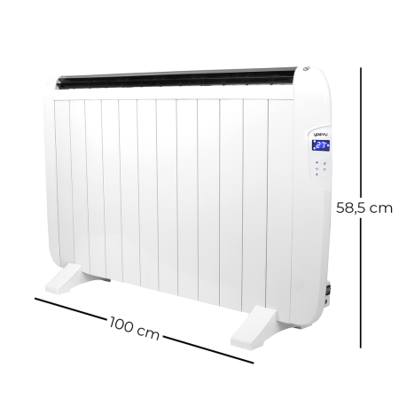 Yoevu radiador eléctrico bajo consumo 12 elementos 1800w de pared o pie blanco