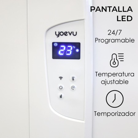 Yoevu radiador eléctrico bajo consumo 12 elementos 1800w de pared o pie blanco