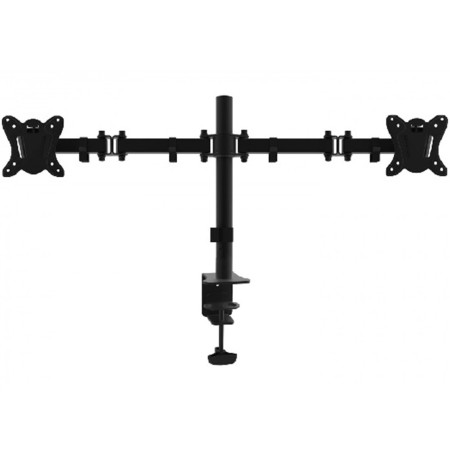 Soporte pantalla equip para mesa dos brazos 2 pantallas  13 pulgadas - 27 pulgadas  de brazo   inclinable  y giratorio 360º max.