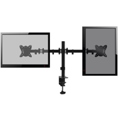 Soporte pantalla equip para mesa dos brazos 2 pantallas  13 pulgadas - 27 pulgadas  de brazo   inclinable  y giratorio 360º max.