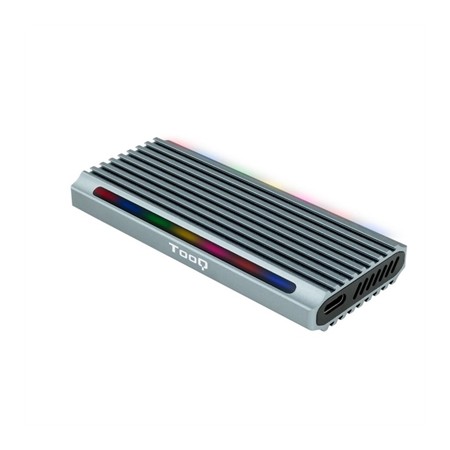 Caja externa tooq tqe - 2221g shinobi para ssd m.2 usb tipo c rgb gris