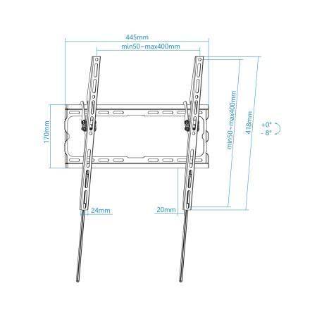 Soporte pared tv television monitor tooq lp1071t - b 32 pulgadas - 70 pulgadas carga maxima 45kg