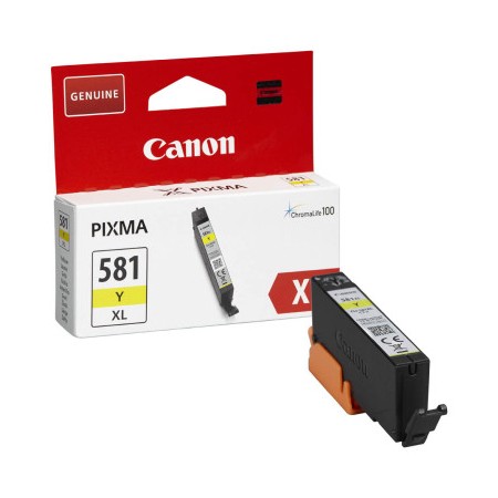 Cartucho tinta canon cli 581 y xl amarillo pixma tr7550 - tr8550 - ts6150 - ts6151 - ts8150 - ts8151 - ts8152 - ts9150 - ts9155