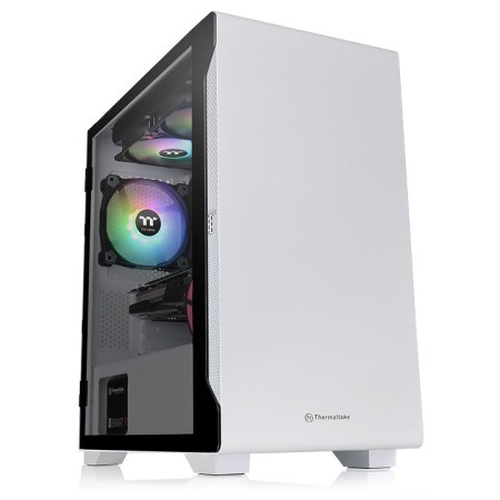 Torre micro atx thermaltake s100 tg - ven 120mm incluido - cristal templado - blanco