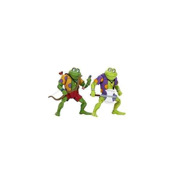 Pack 2 figuras neca ranas genghis & rasputin  scale action figure tmnt cartoon re - run