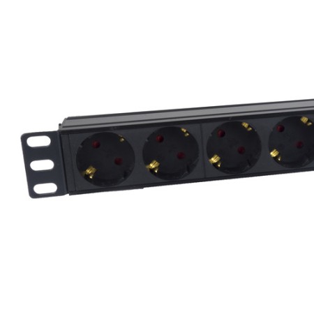 Regleta phasak 8 tomas con interruptor 2m negro -  sfo c14