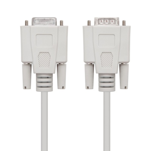 Cable rs232 db9 nanocable 1.8m -  macho - hembra -  beige