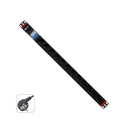 Regleta rack wp 1u 12 enchufes schuko con magnetotermico