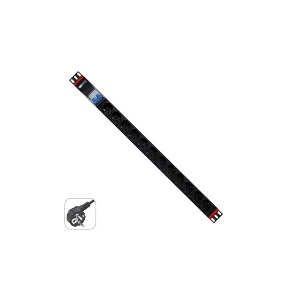 Regleta rack wp 1u 12 enchufes schuko con magnetotermico