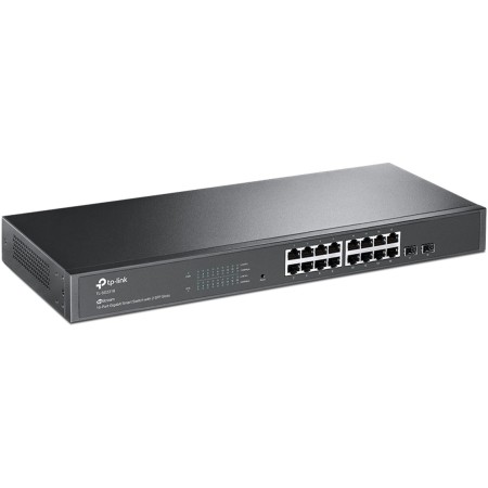 Swicht tp - link 16 puertos 10 - 100 - 1000mbps con 2 ptos sfp gestionable rack 19 pulgadas