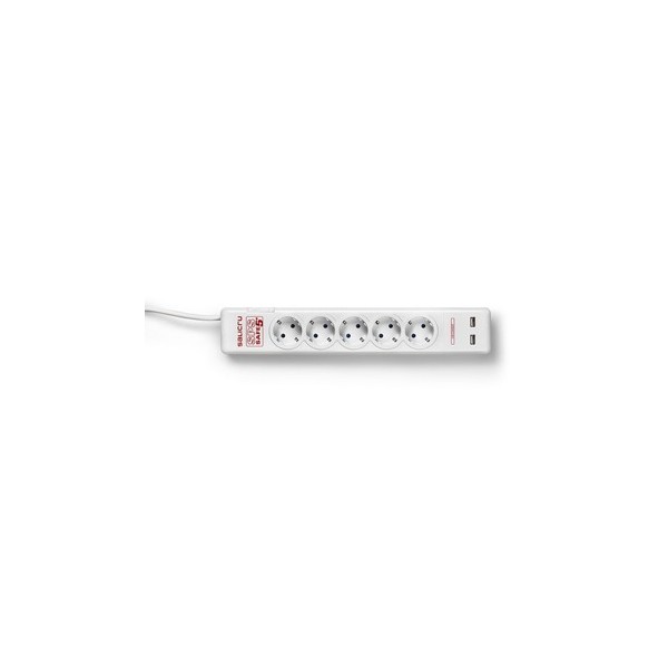Regleta salicru sps safe 5+ -  5 tomas schuko -  2 usb