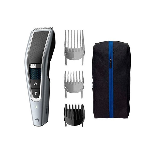 Cortapelos philips hairclipper 5000 hc5630 - 15  28 ajustes -  3 peines -  90m autonomia -  lavable -  funda tela