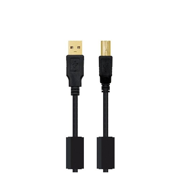 Cable ferrita usb(a) 2.0 a usb(b) 2.0 nanocable 5m negro macho - macho