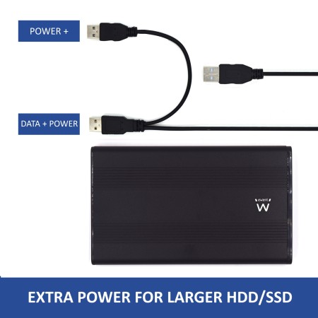 Carcasa portatil ewent para discos duros -  usb 2.0 -  sata 2.5 pulgadas