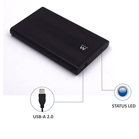 Carcasa portatil ewent para discos duros -  usb 2.0 -  sata 2.5 pulgadas