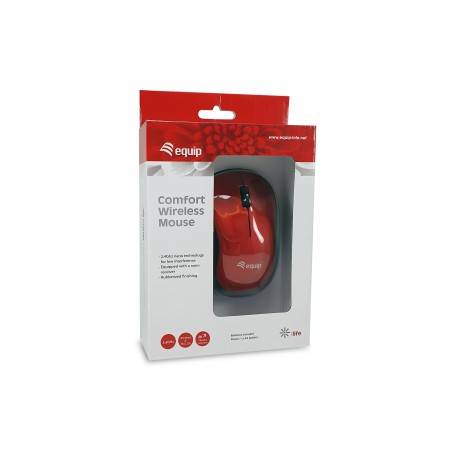 Mouse raton equip comfort wireless inalambrico - 1200dpi - rojo