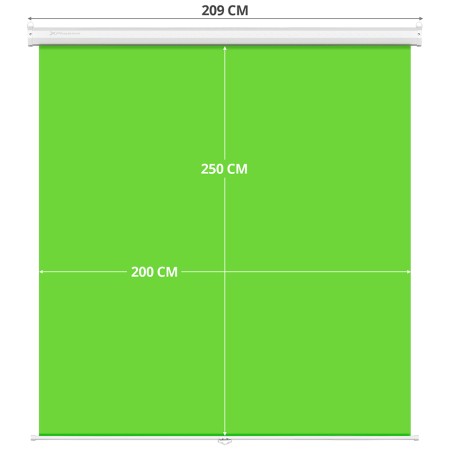 Panel chromakey pantalla plegable phoenix tejido verde chroma antíarrugas montaje techo y pared 2 x 2.5m