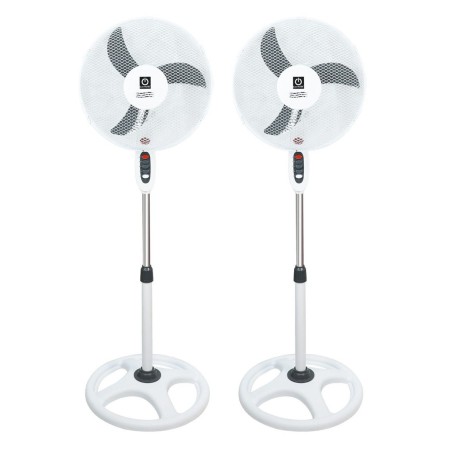 Ventilador de pie thulos et - f16sfv2 -  pack 2 40cm - regulable hasta 1.3m - 45w