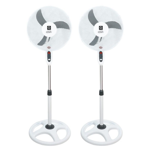 Ventilador de pie thulos et - f16sfv2 -  pack 2 40cm - regulable hasta 1.3m - 45w