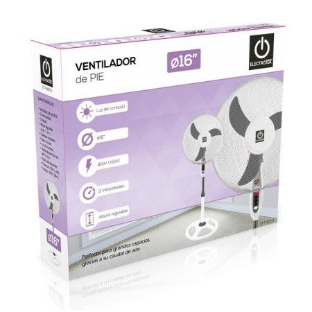 Ventilador de pie thulos et - f16sfv2 -  pack 2 40cm - regulable hasta 1.3m - 45w