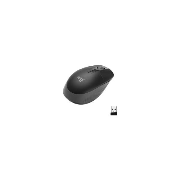 Mouse raton logitech m190 full size optico wireless inalambrico gris marengo