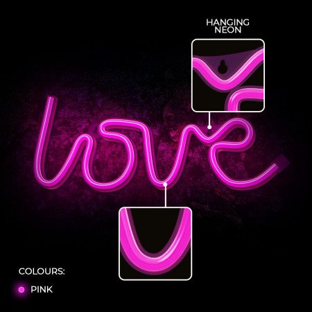 Lampara forever neon led love pink
