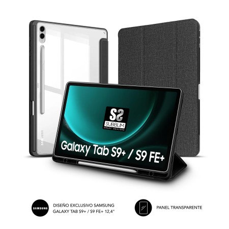 Funda tablet sublim clear shock case para samsung galaxy tab s9+ - s9 fe+ 12.4 pulgadas negra
