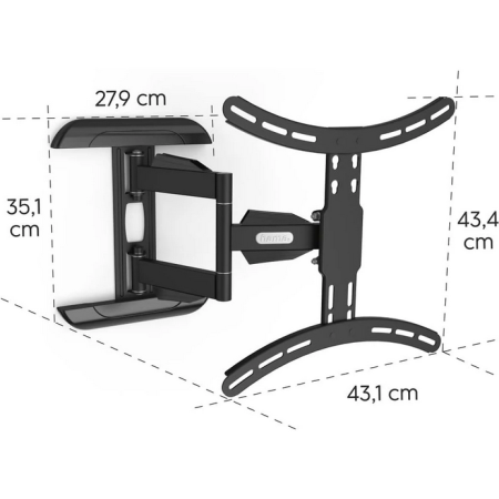 Soporte pared hama vesa 32 pulgadas -  65 pulgadas 2 brazos 400 x 400 35kg