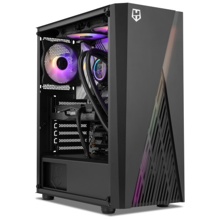 Caja ordenador gaming nox hummer frost atx 1 x usb 3.0 2 x usb 2.0 negra argb