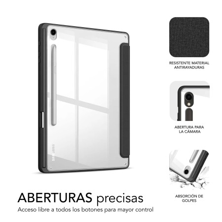 Funda tablet sublim clear shock case para samsung galaxy tab s9 11 pulgadas - s9 fe 10.9 pulgadas negra