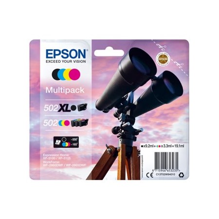 Multipack tinta epson 502xl negro + 502 cian magenta amarillo