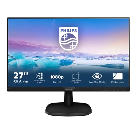 Monitor led 27 pulgadas philips 273v7qdsb - 00 ips -  fhd -  hdmi - vga - dvi - d - 75hz - 5ms - vesa